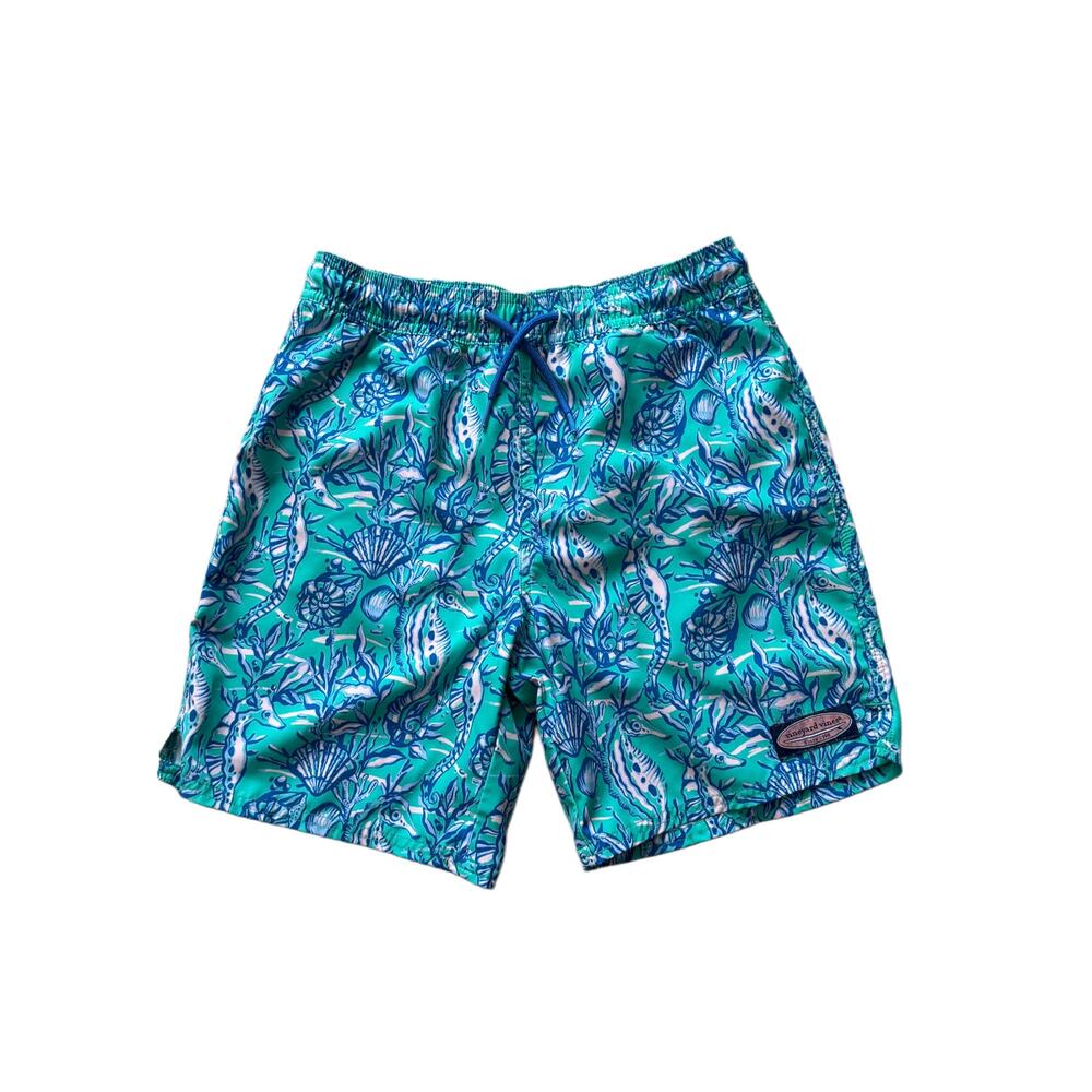 Boys Vineyard Vines Chappy seahorse swim suit trunks size M